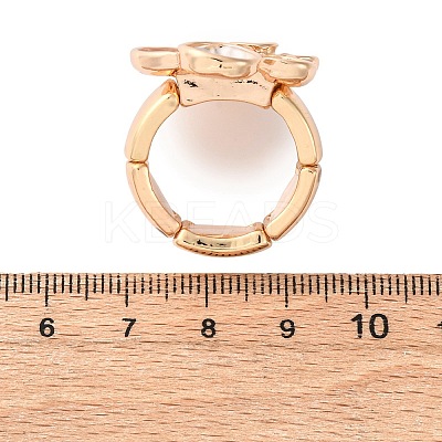 Zinc Alloy & Enamel Stretch Finger Rings for Women RJEW-M101-01A-G-1