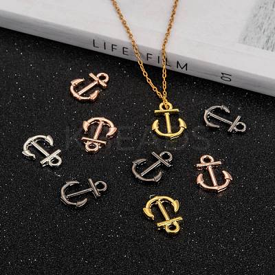 Anchor Brass Pendants ZIRC-F022-64-1