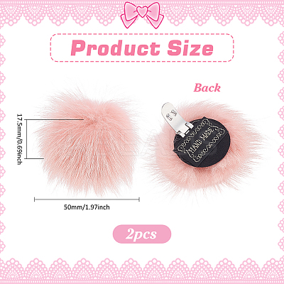 Faux Mink Fur Shoes Buckle Clip AJEW-WH0248-670A-1