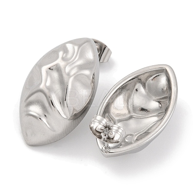 Non-Tarnish Horse Eye 304 Stainless Steel Stud Earrings EJEW-H013-26P-1