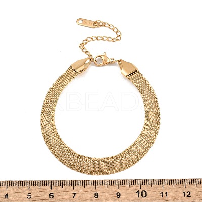 304 Stainless Steel Mesh Chains Bracelets for Women LS-BJEW-G759-05G-1