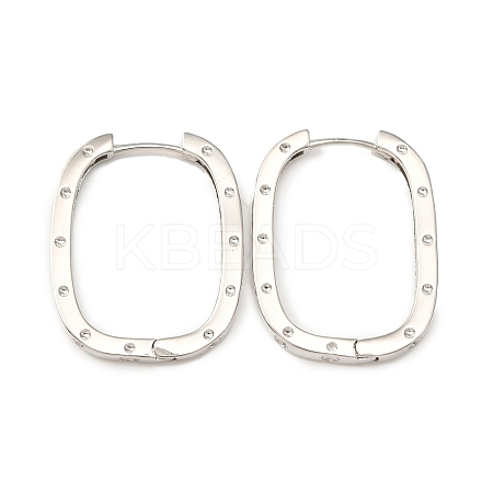 Brass Oval with Polka Dot Hoop Earrings for Woman EJEW-F314-02C-P-1