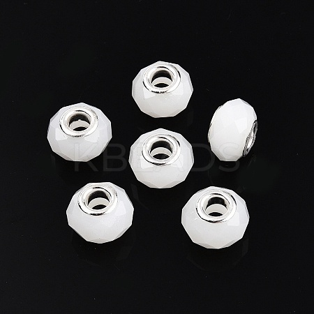 Imitation Jade Glass European Beads GPDL-N004-B14mm-B01-1