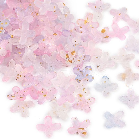 Metal Enlaced Acrylic Bead Caps OACR-G044-01C-1