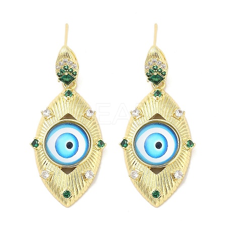 Rack Plating Brass Micro Pave Clear Cubic Zirconia Stud Earrings for Women EJEW-M260-23G-02-1
