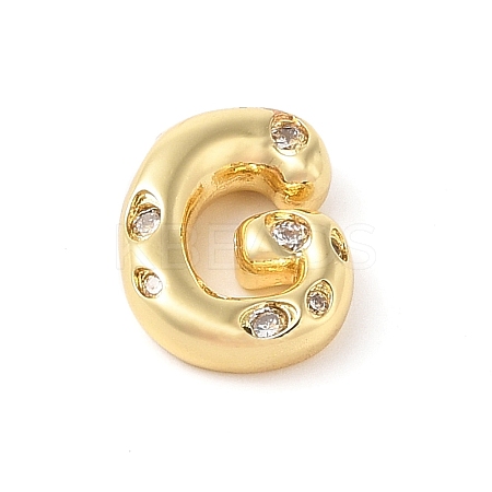 Brass Micro Pave Clear Cubic Zirconia Pendant KK-Z046-01G-G-1