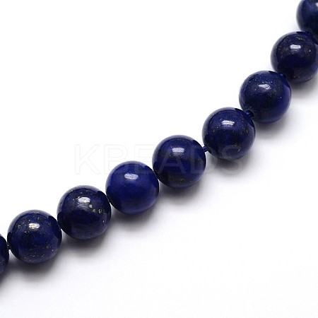 Dyed Natural Lapis Lazuli Round Beads Strands G-O047-06-6mm-1