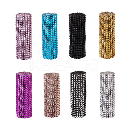 Plastic 24 Rows Rhinestone Mesh Wrap Roll AJEW-TA0001-09-1