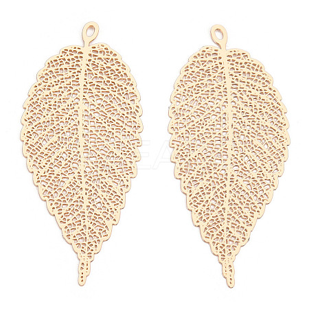 Rack Plating Brass Filigree Big Pendants KKC-T001-55KC-1