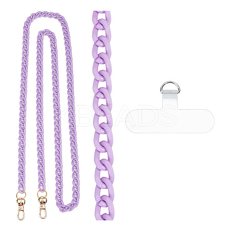 Acrylic Cell Phone Crossbody Curb Chain HJEW-AB00686-1