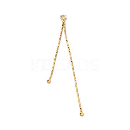 Brass Boston Link Chain Tassel Big Pendants KK-G510-06G-1