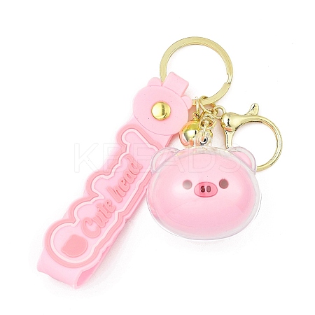 Cartoon Acrylic & PVC Small Animal Head Pendant Keychains LS-KEYC-P014-A03-1