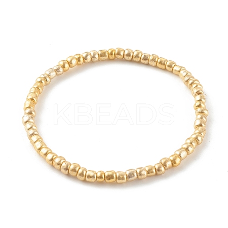 Electroplate Round Glass Seed Bead Stretch Bracelets BJEW-JB06328-01-1