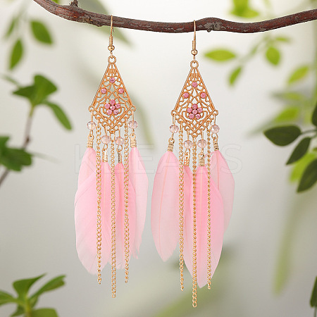 Rhombus Alloy Rhinestone Chandelier Earrings FS-WGCB5E2-10-1