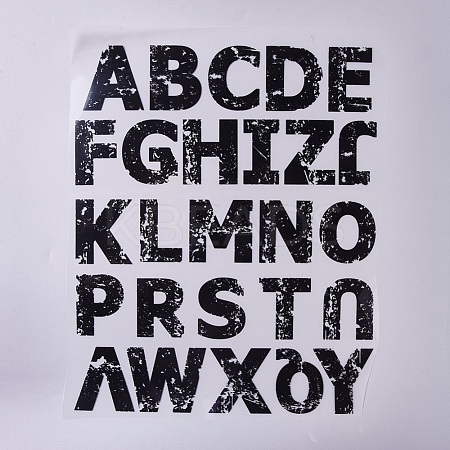 Alphabet Iron On Transfers Applique Cool Heat Vinyl Thermal Transfers Stickers For Clothes Fabric Decoration Badge DIY-WH-0151-34B-1