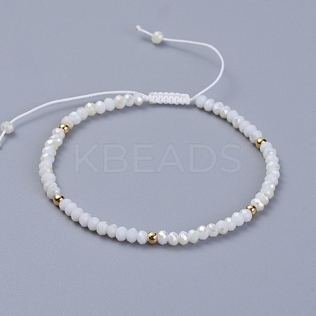Electroplate Glass Braided Beads Bracelets BJEW-JB04320-1