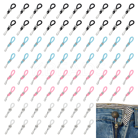 80Pcs 4 Colors Silicone Zipper Pulls HJEW-FG00024-1
