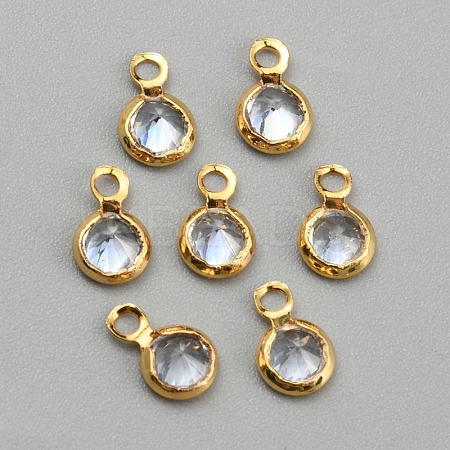 Brass Micro Pave Cubic Zirconia Pendants KK-WH0066-04A-G-1