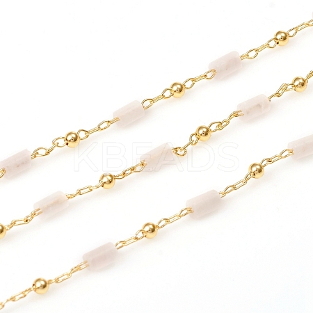 3.28 Feet Handmade Natural Rose Quartz Beaded Chains X-CHC-E021-01D-1