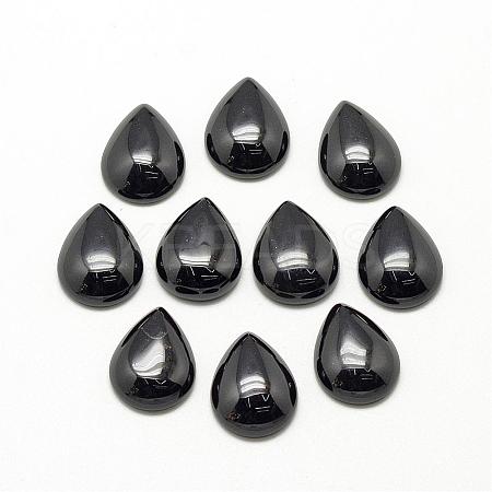 Natural Black Stone Cabochons G-R417-10x14-46-1