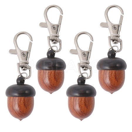 Wood Acorn Pendant Decoration HJEW-CA00008-1
