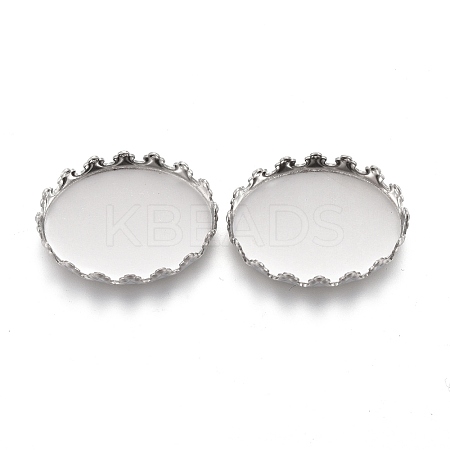 Tarnish Resistant 201 Stainless Steel Cabochon Settings STAS-P249-10B-P-1