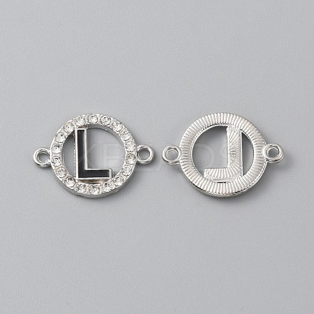 Zinc Alloy Crystal Rhinestone Connector Charms ALRI-WH0005-17L-P-1