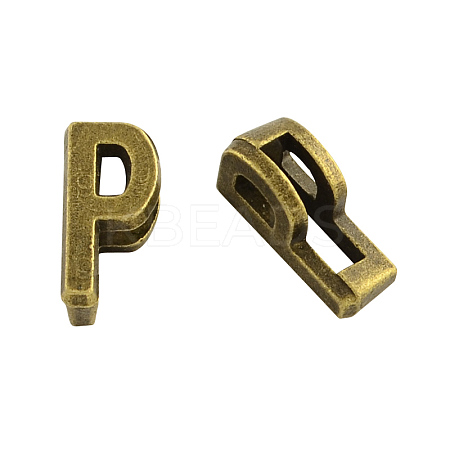 Tibetan Style Alloy Letter Slide Charms TIBEB-Q055-16AB-NR-1