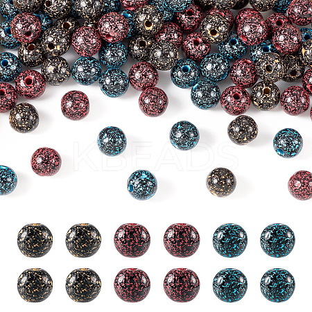 90Pcs 3Colors Opaque Acrylic Beads OACR-TA0002-57-1