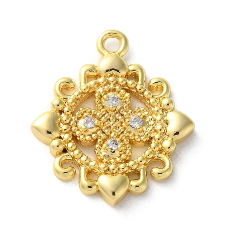 Brass Micro Pave Cubic Zirconia Pendants KK-S513-06B-G-1