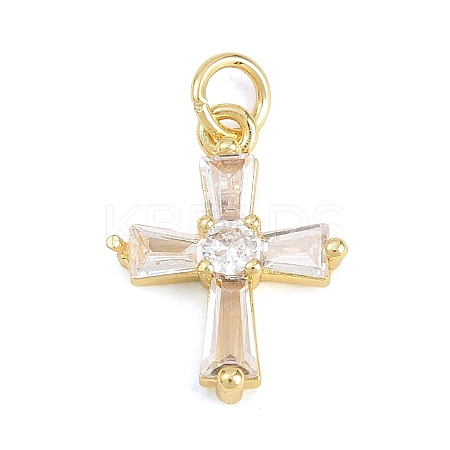 Brass Micro Pave Cubic Zirconia Pendants KK-H273-51G-03-1