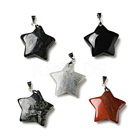 Natural Mixed Gemstone Pendants G-I319-04P-B-1