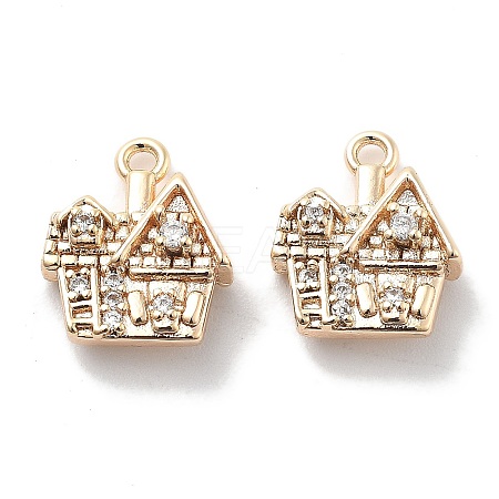 Micro Pave Clear Cubic Zirconia Pendants KK-M102-08G-1