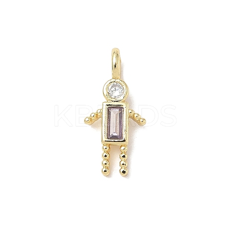 Brass Micro Pave Cubic Zirconia Pendants ZIRC-I356-17G-A10-1