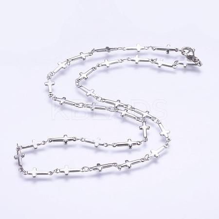 Non-Tarnish 304 Stainless Steel Chain Necklaces STAS-P164-01P-1
