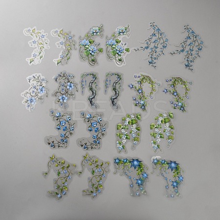 20Pcs Flower PET Decorative Stickers DIY-WH20055-078D-1