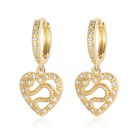 Brass Micro Pave Clear Cubic Zirconia Hoop Earrings EJEW-OY001-12G-1