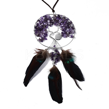 Natural Amethyst Big Pendants G-T133-15D-1