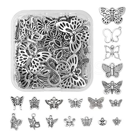 72Pcs 18 Style Tibetan Style Alloy Pendants TIBEP-LS0001-10-1