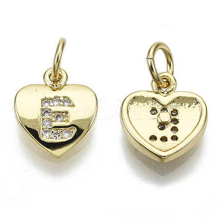 Brass Micro Pave Clear Cubic Zirconia Charms LS-KK-N227-34E-NF-1