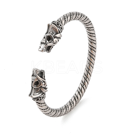 Viking 304 Stainless Steel Open Cuff Bangles for Men BJEW-U001-07B-G-1