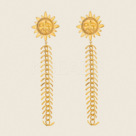 Sun 304 Stainless Steel Tassel Stud Earrings EC2553-1