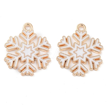 Christmas Theme Barrel Plating Alloy Enamel Pendants PALLOY-S192-01KCG-01-1