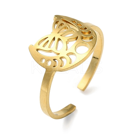 304 Stainless Steel Open Cuff Ring LS-RJEW-C063-02G-1