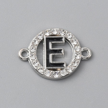 Zinc Alloy Crystal Rhinestone Connector Charms ALRI-WH0005-17E-P-1