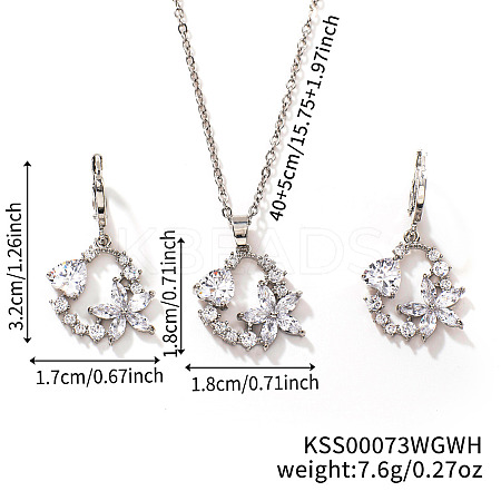 Chic Geometric Brass Rhinestones Earrings & Necklaces for Woemn RP4250-6-1