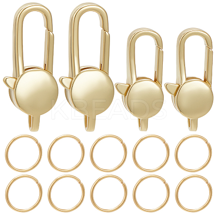 6Pcs 2 Style Rack Plating Brass Lobster Claw Clasps DIY-BBC0001-50-1