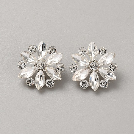 Alloy Rhinestone Shank Bottons BUTT-WH0024-030S-1