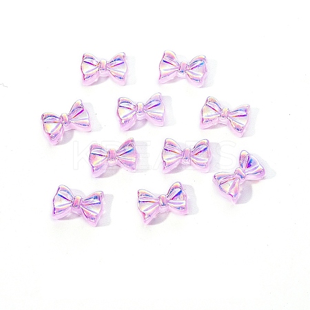 Electroplated Bowknot Resin Cabochons MRMJ-R128-16E-1