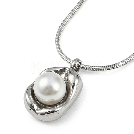 304 Stainless Steel Round Snake Chain Necklaces NJEW-Z044-01P-1